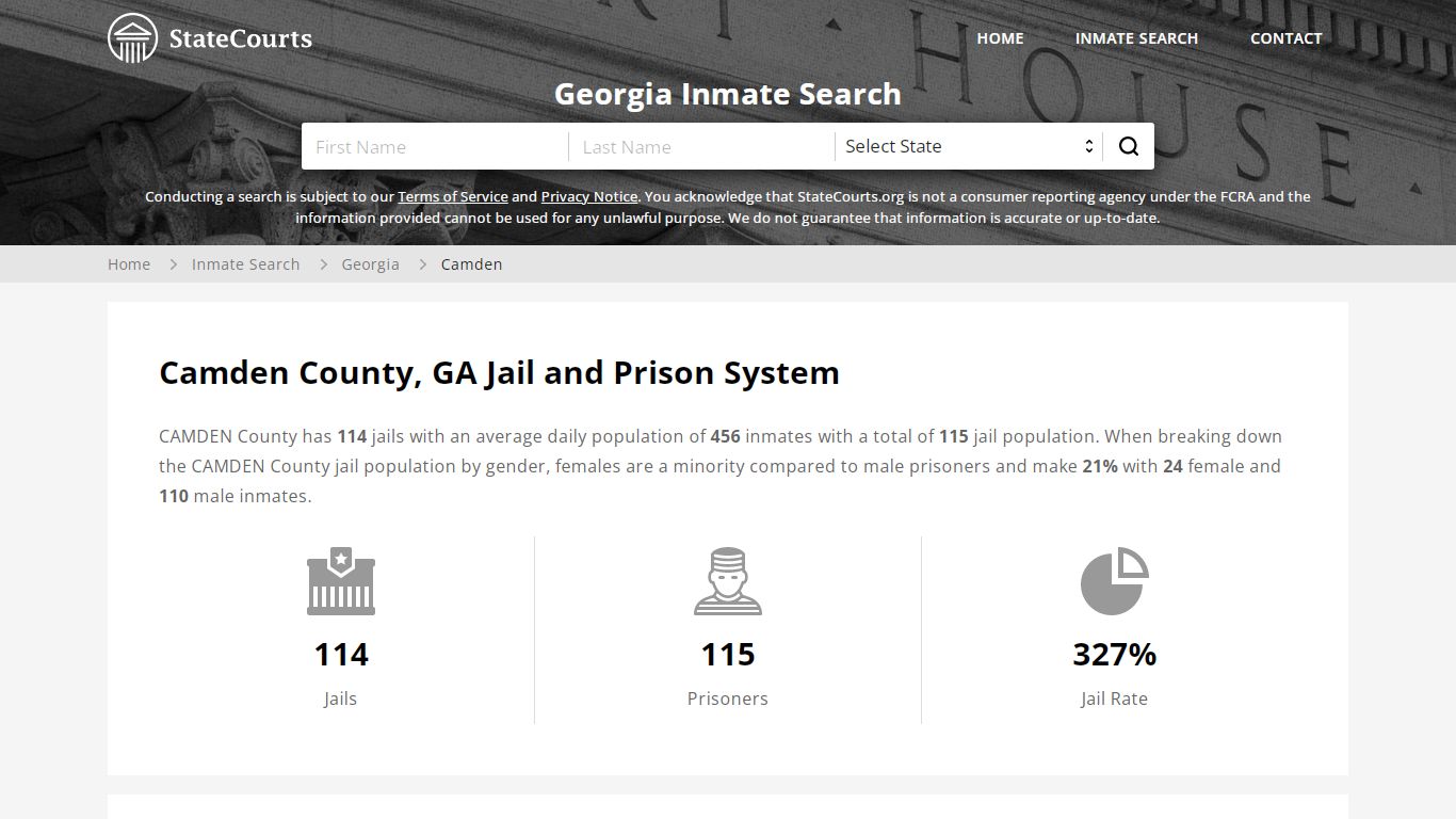 Camden County, GA Inmate Search - StateCourts