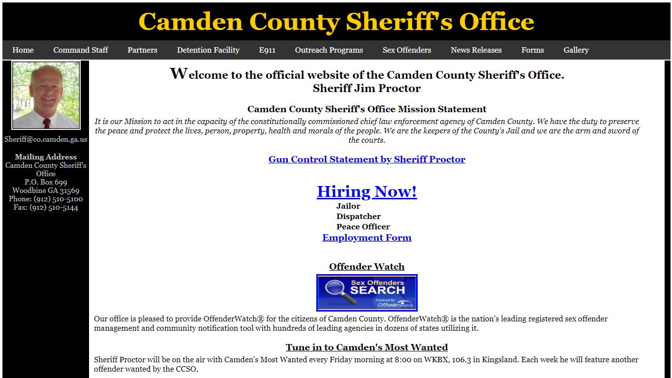 Camden County Sheriff's Office Official Website>